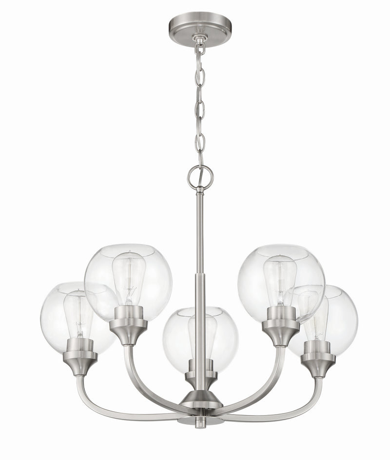 Craftmade 56225-BNK Five Light Chandelier, Brushed Polished Nickel