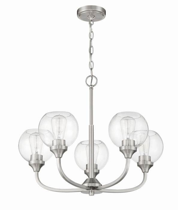 Craftmade 56225-BNK Five Light Chandelier, Brushed Polished Nickel