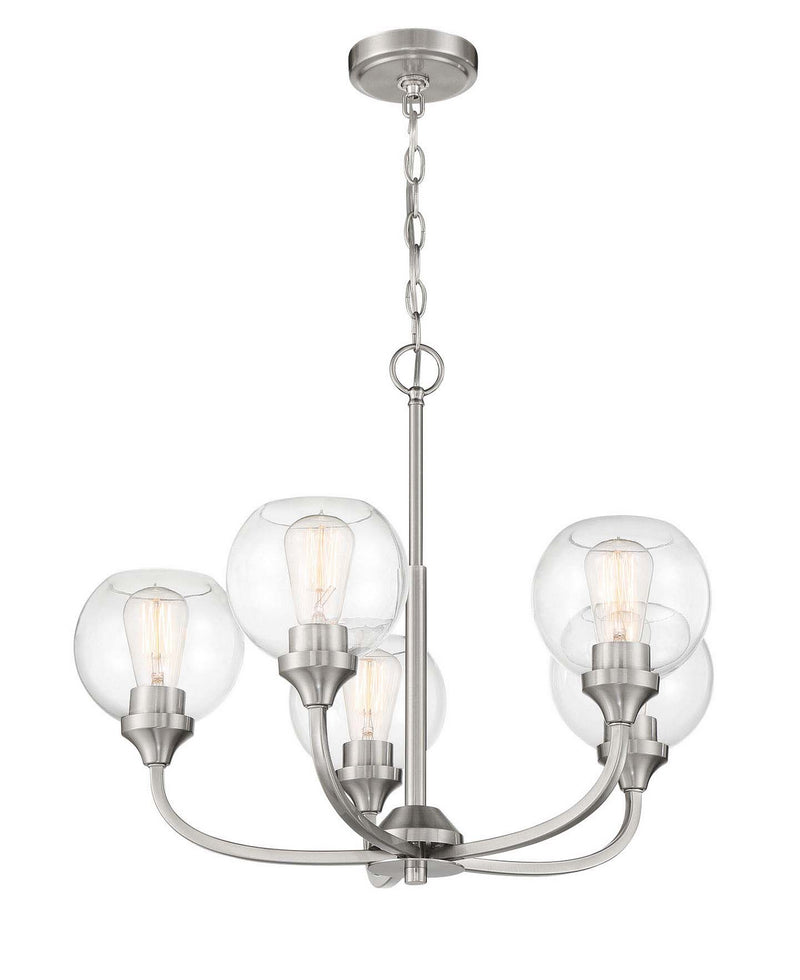Craftmade 56225-BNK Five Light Chandelier, Brushed Polished Nickel