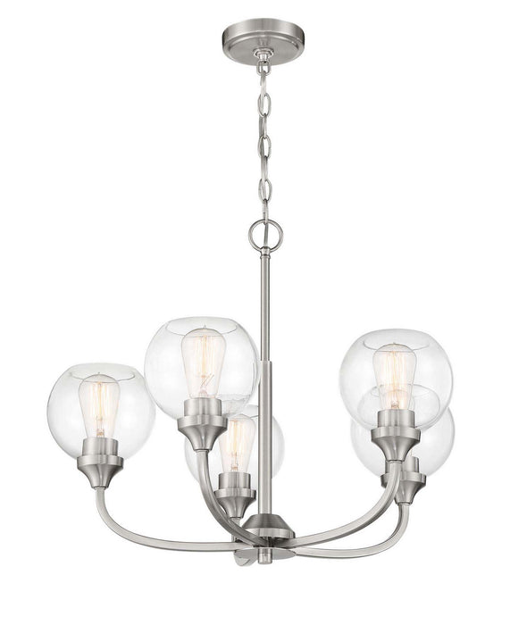 Craftmade 56225-BNK Five Light Chandelier, Brushed Polished Nickel
