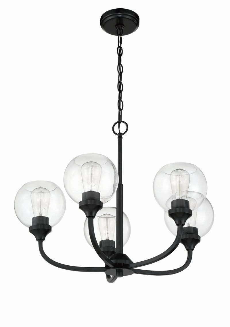 Craftmade 56225-FB Five Light Chandelier, Flat Black