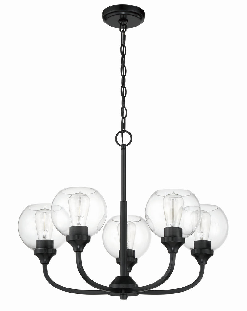 Craftmade 56225-FB Five Light Chandelier, Flat Black