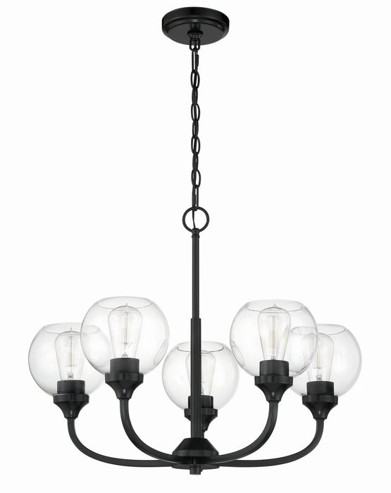 Craftmade 56225-FB Five Light Chandelier, Flat Black