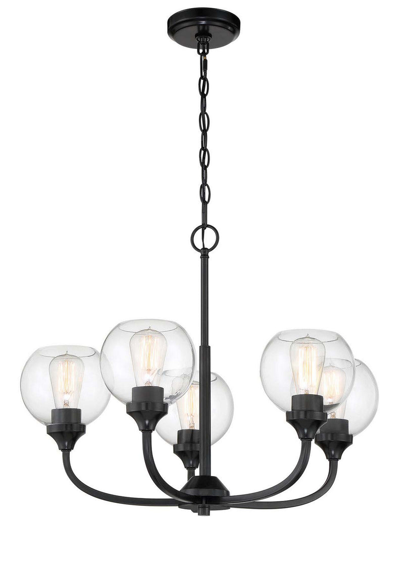 Craftmade 56225-FB Five Light Chandelier, Flat Black