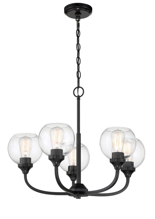 Craftmade 56225-FB Five Light Chandelier, Flat Black