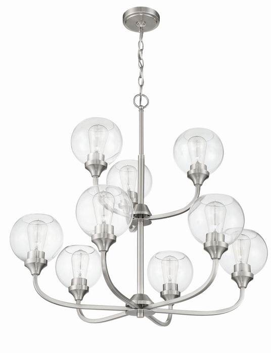 Craftmade 56229-BNK Nine Light Chandelier, Brushed Polished Nickel