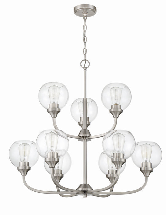 Craftmade 56229-BNK Nine Light Chandelier, Brushed Polished Nickel