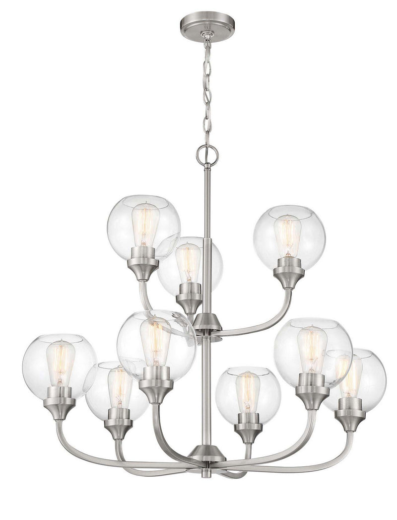 Craftmade 56229-BNK Nine Light Chandelier, Brushed Polished Nickel