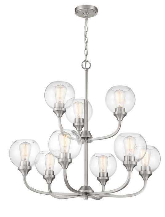 Craftmade 56229-BNK Nine Light Chandelier, Brushed Polished Nickel