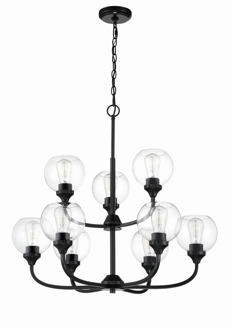 Craftmade 56229-FB Nine Light Chandelier, Flat Black
