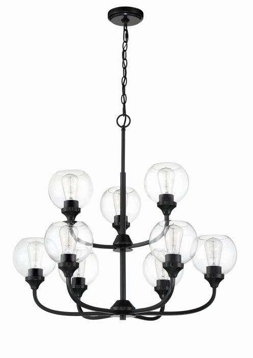 Craftmade 56229-FB Nine Light Chandelier, Flat Black