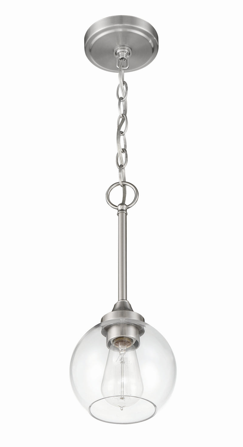 Craftmade 56291-BNK One Light Mini Pendant, Brushed Polished Nickel