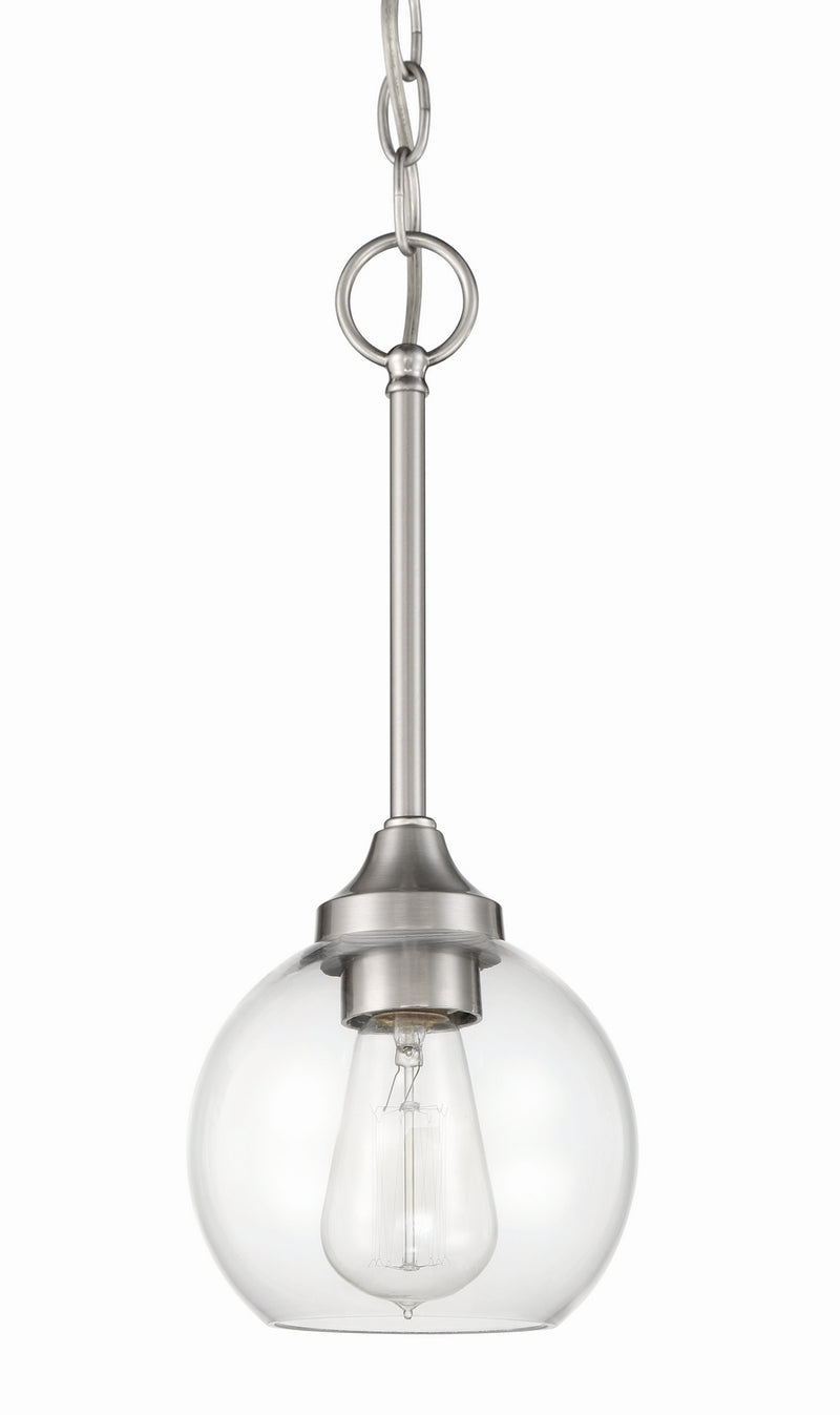 Craftmade 56291-BNK One Light Mini Pendant, Brushed Polished Nickel