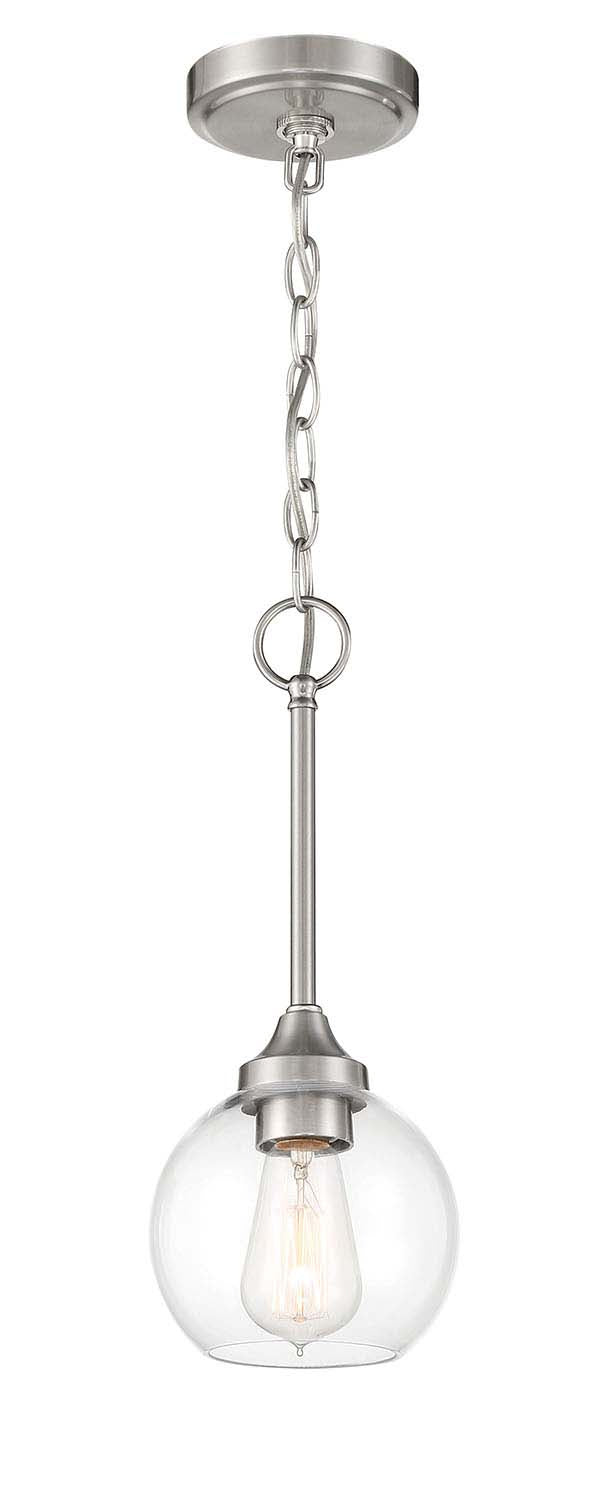 Craftmade 56291-BNK One Light Mini Pendant, Brushed Polished Nickel