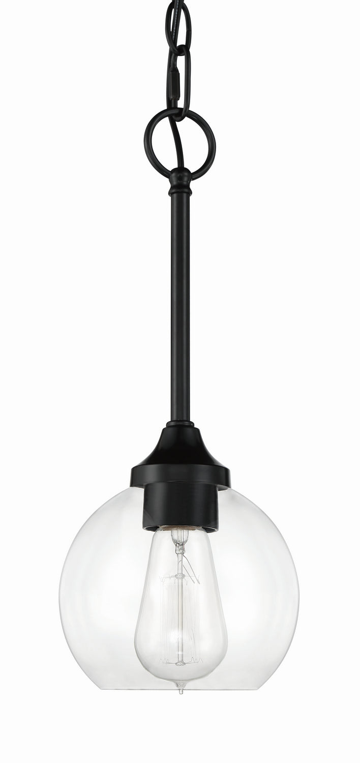 Craftmade 56291-FB One Light Mini Pendant, Flat Black