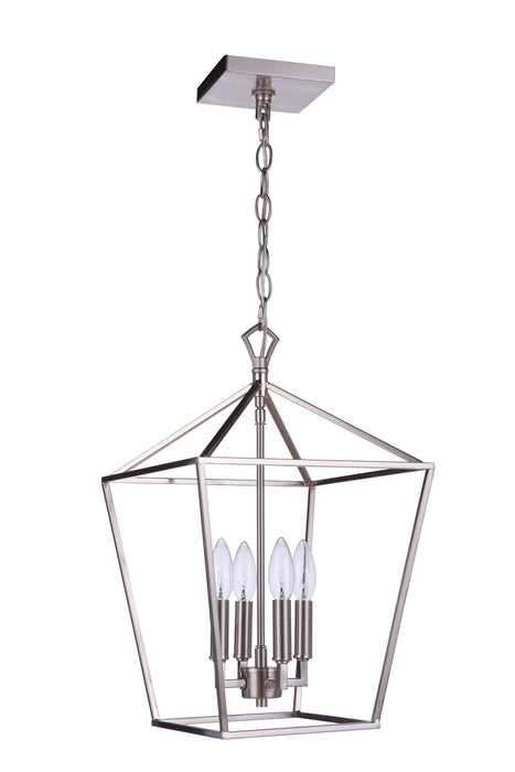 Craftmade 56334-BNK Four Light Foyer Pendant, Brushed Polished Nickel