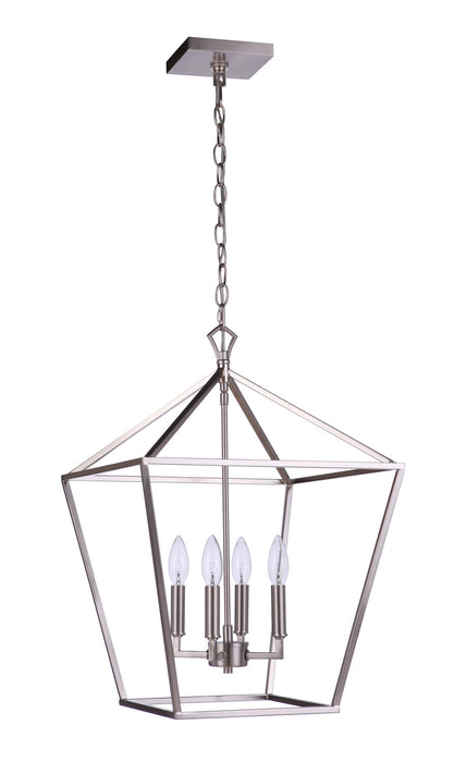 Craftmade 56335-BNK Four Light Foyer Pendant, Brushed Polished Nickel