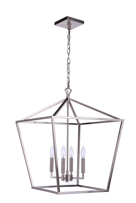Craftmade 56336-BNK Four Light Foyer Pendant, Brushed Polished Nickel