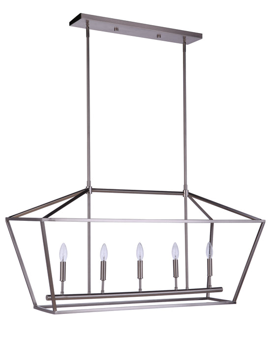 Craftmade 56375-BNK Five Light Island Pendant, Brushed Polished Nickel