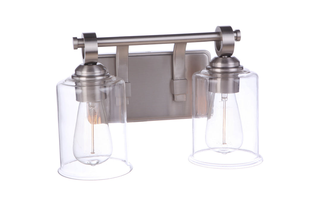 Craftmade 56402-BNK Two Light Vanity, Brushed Polished Nickel