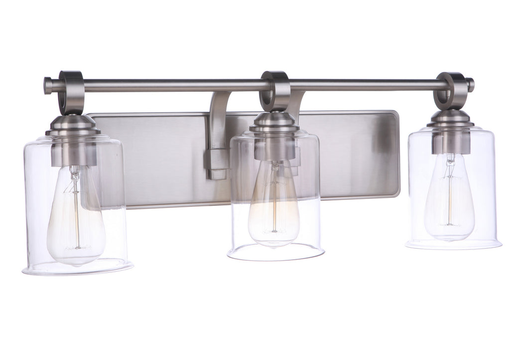 Craftmade 56403-BNK Three Light Vanity, Brushed Polished Nickel