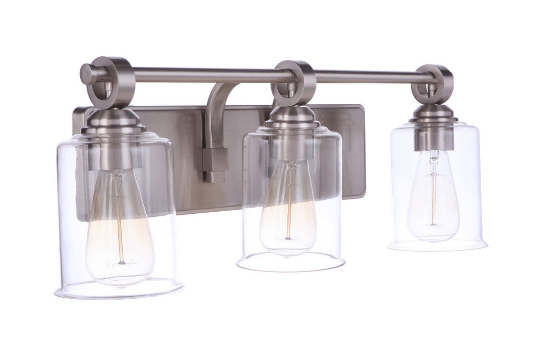 Craftmade 56403-BNK Three Light Vanity, Brushed Polished Nickel