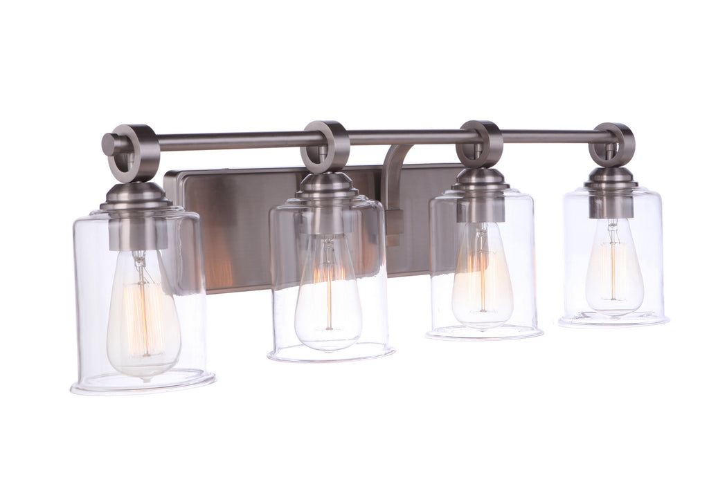 Craftmade 56404-BNK Four Light Vanity, Brushed Polished Nickel