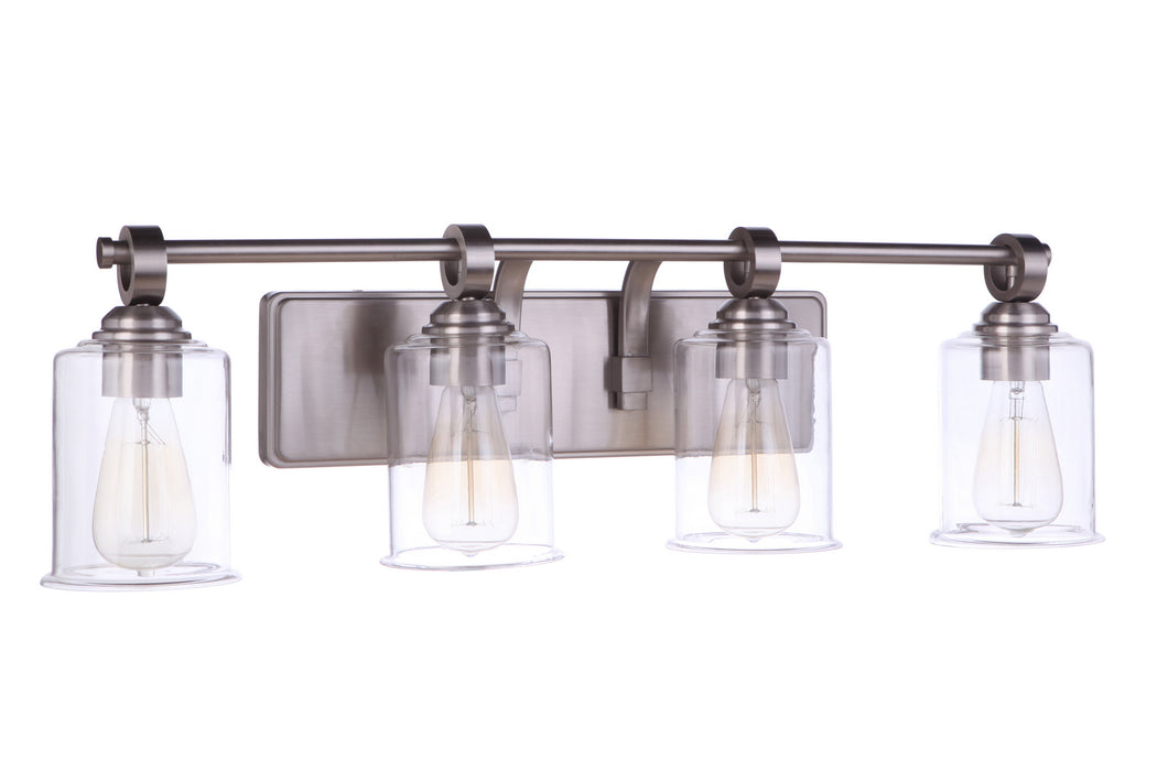 Craftmade 56404-BNK Four Light Vanity, Brushed Polished Nickel