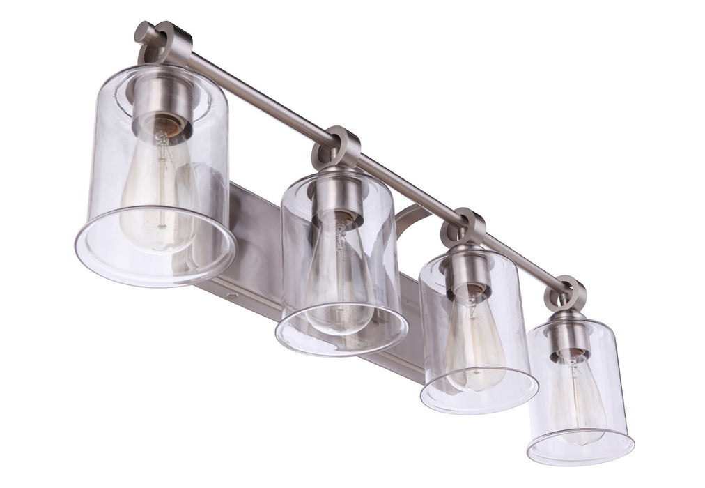 Craftmade 56404-BNK Four Light Vanity, Brushed Polished Nickel