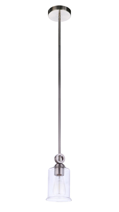 Craftmade 56491-BNK One Light Mini Pendant, Brushed Polished Nickel