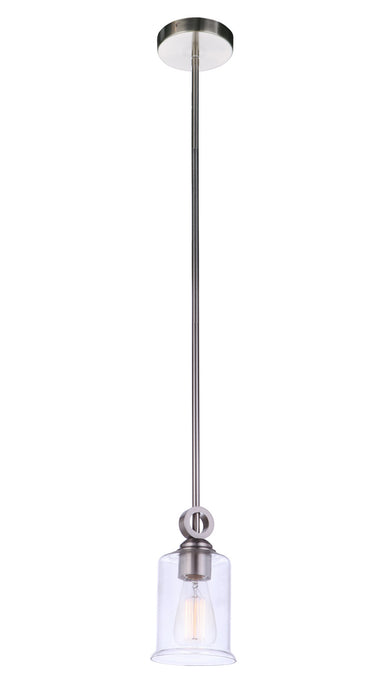 Craftmade 56491-BNK One Light Mini Pendant, Brushed Polished Nickel