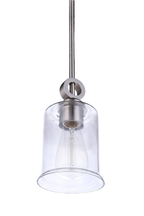 Craftmade 56491-BNK One Light Mini Pendant, Brushed Polished Nickel