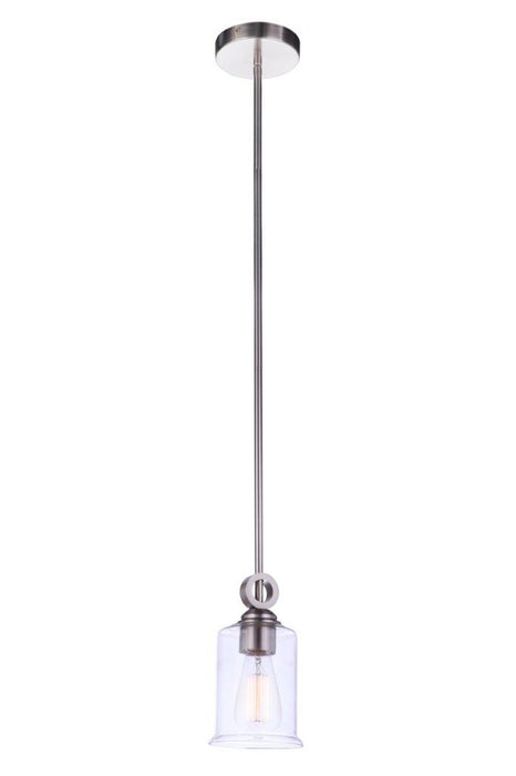 Craftmade 56491-BNK One Light Mini Pendant, Brushed Polished Nickel