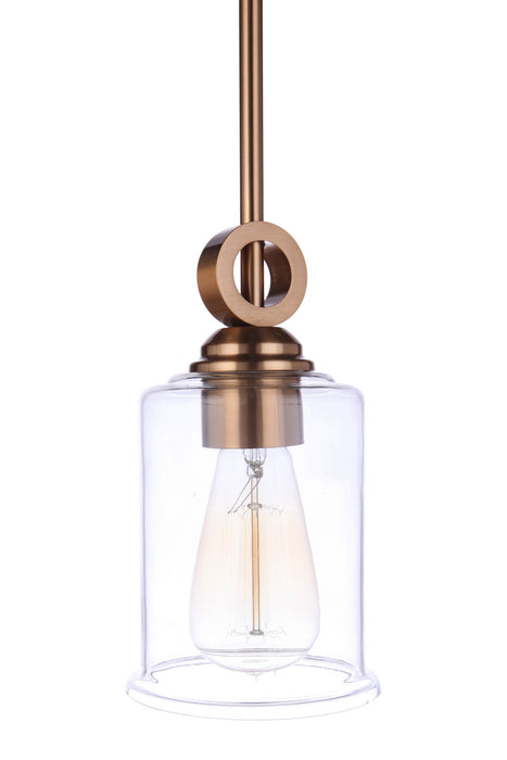 Craftmade 56491-SB One Light Mini Pendant, Satin Brass