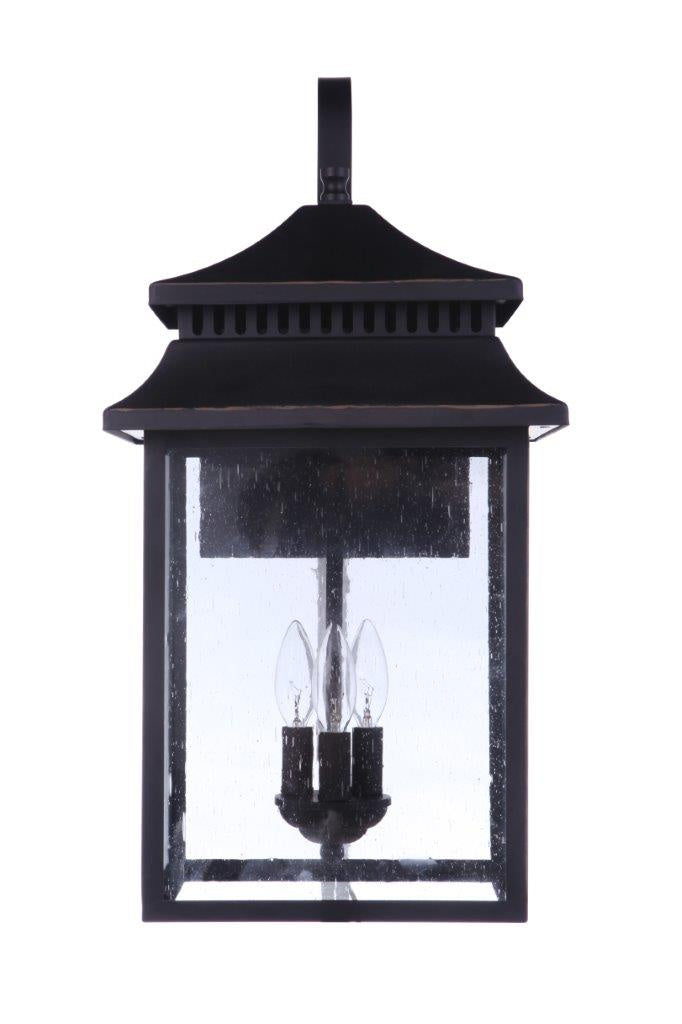 Craftmade ZA3134-TB Three Light Outdoor Wall Mount, Textured Black
