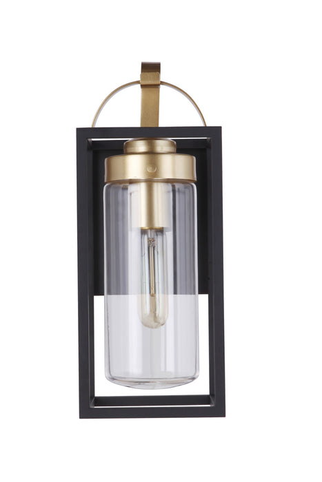 Craftmade ZA4804-MNSB One Light Outdoor Wall Mount, Midnight / Satin Brass