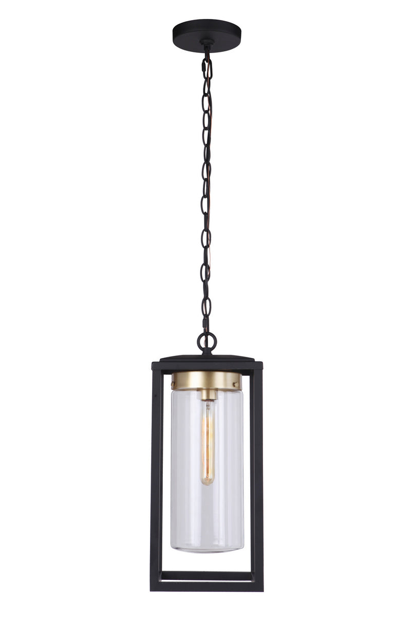 Craftmade ZA4821-MNSB One Light Outdoor Pendant, Midnight / Satin Brass