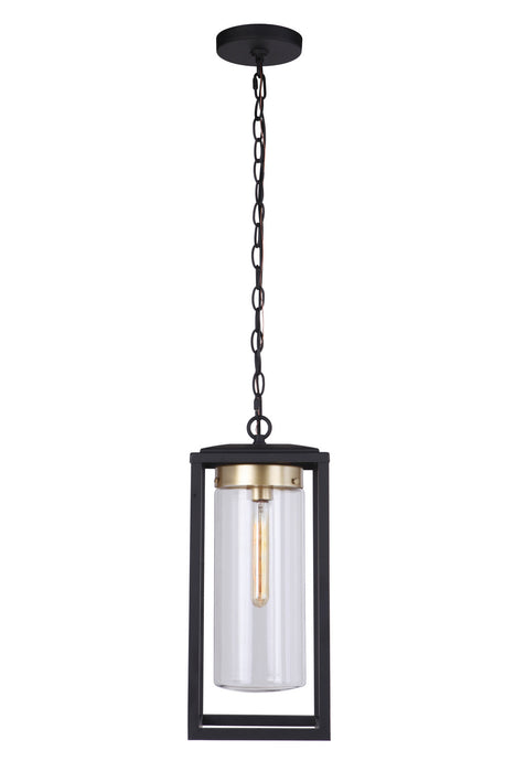 Craftmade ZA4821-MNSB One Light Outdoor Pendant, Midnight / Satin Brass