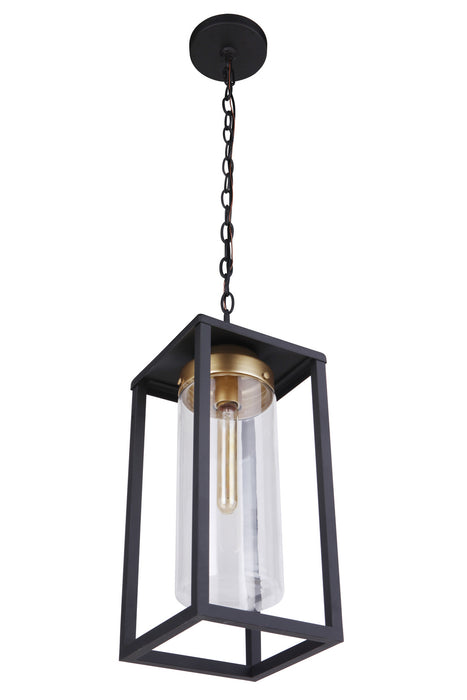 Craftmade ZA4821-MNSB One Light Outdoor Pendant, Midnight / Satin Brass