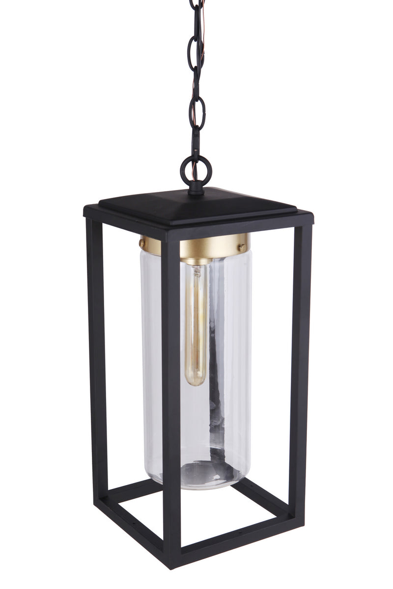 Craftmade ZA4821-MNSB One Light Outdoor Pendant, Midnight / Satin Brass