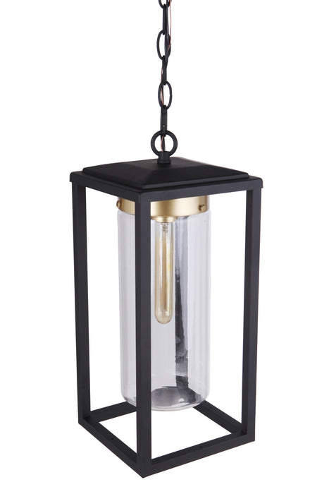 Craftmade ZA4821-MNSB One Light Outdoor Pendant, Midnight / Satin Brass