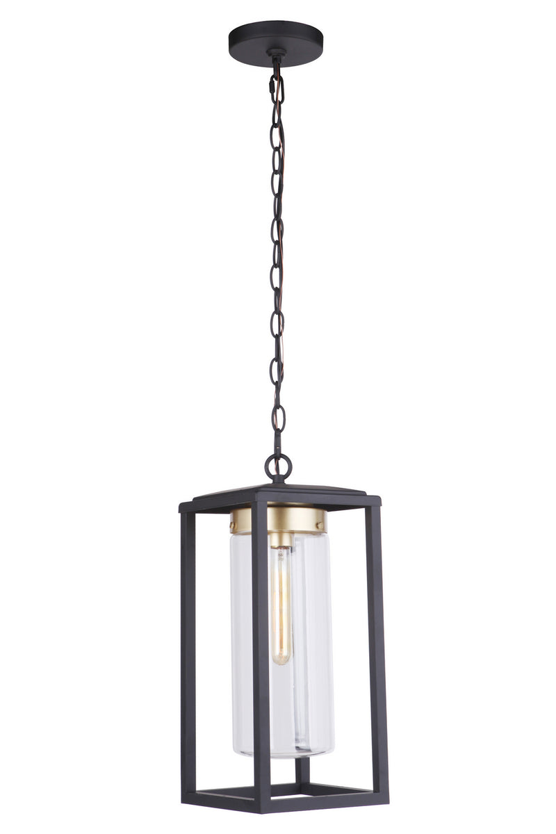 Craftmade ZA4821-MNSB One Light Outdoor Pendant, Midnight / Satin Brass