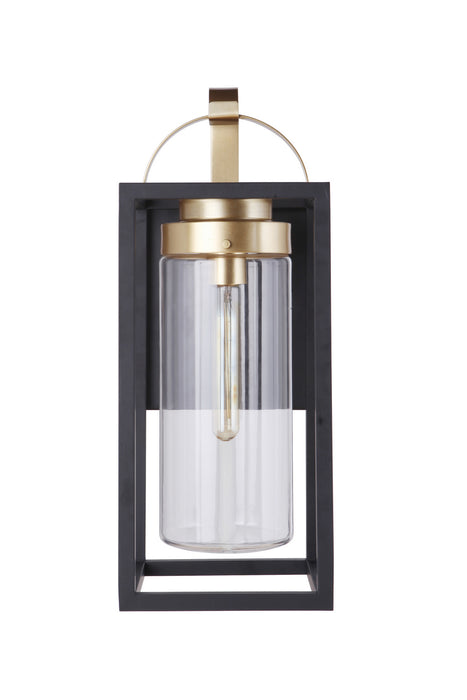 Craftmade ZA4824-MNSB One Light Outdoor Wall Mount, Midnight / Satin Brass