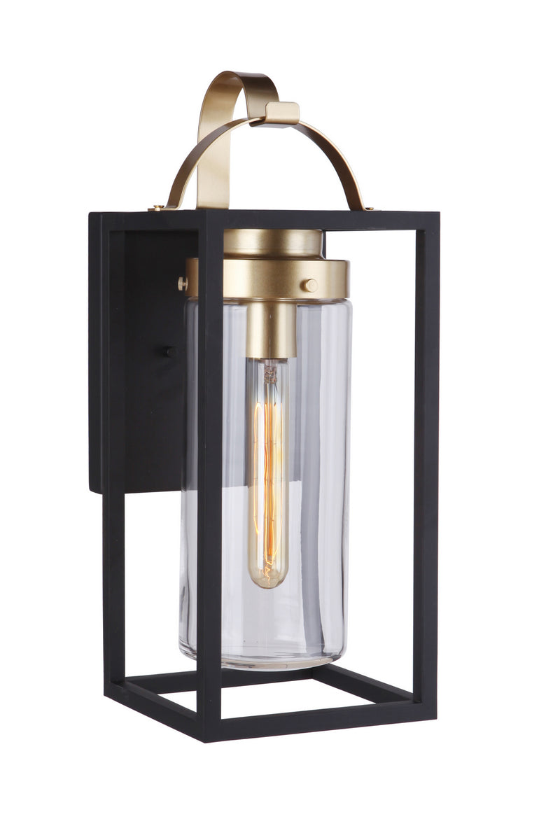 Craftmade ZA4824-MNSB One Light Outdoor Wall Mount, Midnight / Satin Brass