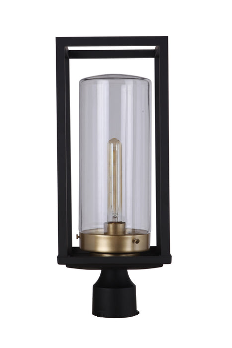Craftmade ZA4825-MNSB One Light Outdoor Post Mount, Midnight / Satin Brass