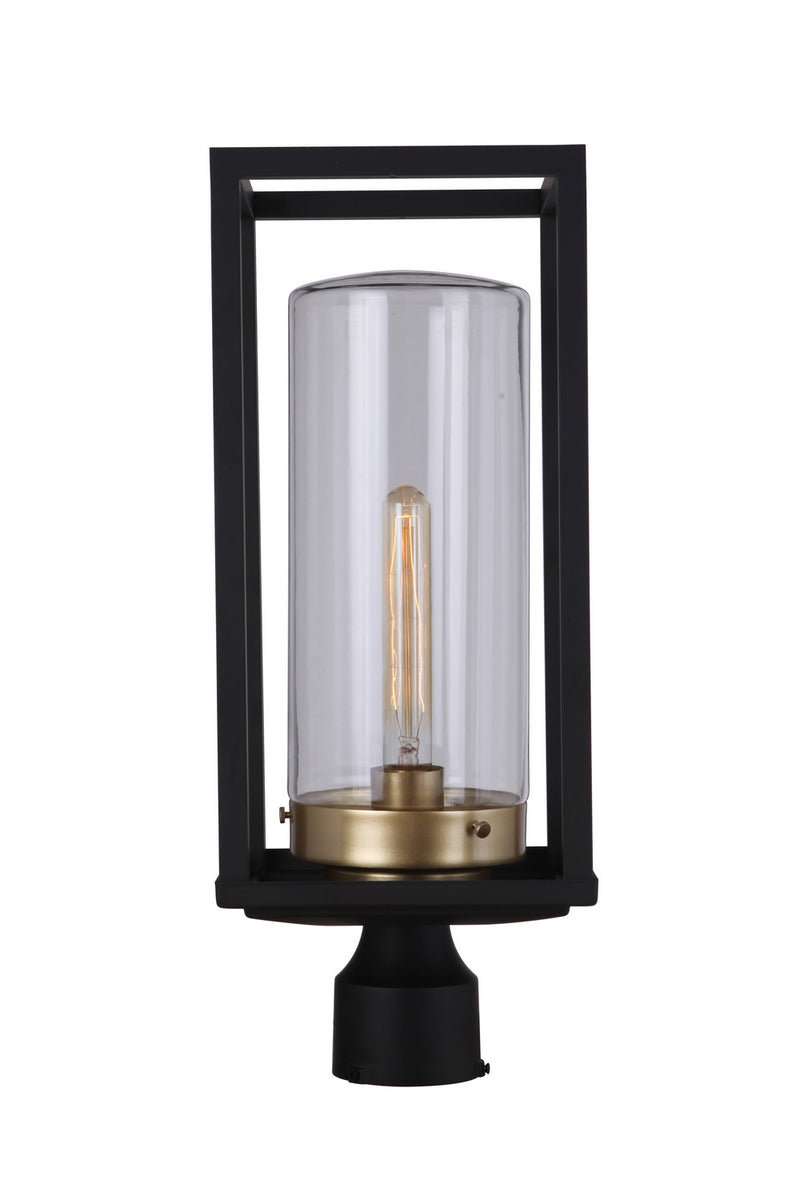 Craftmade ZA4825-MNSB One Light Outdoor Post Mount, Midnight / Satin Brass
