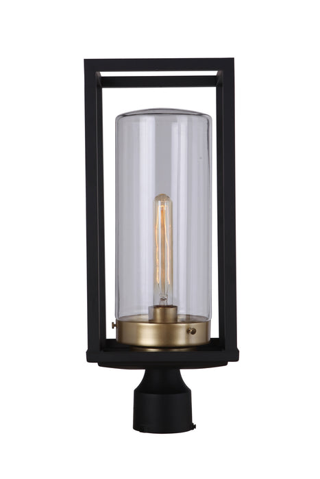 Craftmade ZA4825-MNSB One Light Outdoor Post Mount, Midnight / Satin Brass