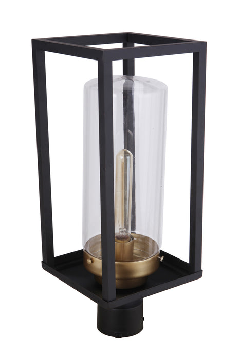 Craftmade ZA4825-MNSB One Light Outdoor Post Mount, Midnight / Satin Brass