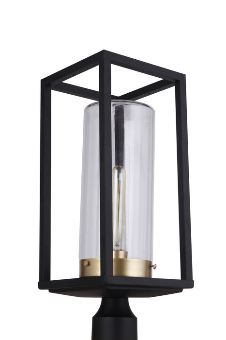 Craftmade ZA4825-MNSB One Light Outdoor Post Mount, Midnight / Satin Brass