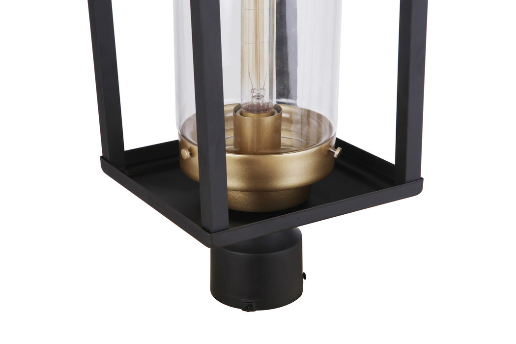 Craftmade ZA4825-MNSB One Light Outdoor Post Mount, Midnight / Satin Brass